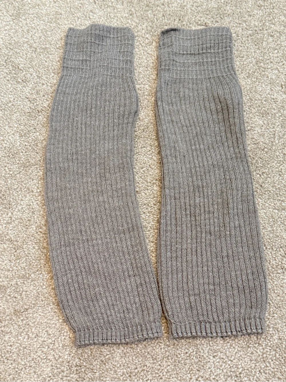 Capezio Gray Knit Stirrup Leg Warmers Ballet Dance Warmups Ribbed One Size Gray